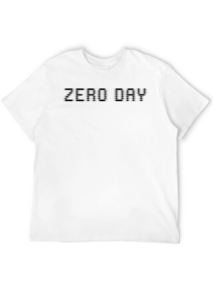 Zero Day Pixel Text Graphic Black T-Shirt