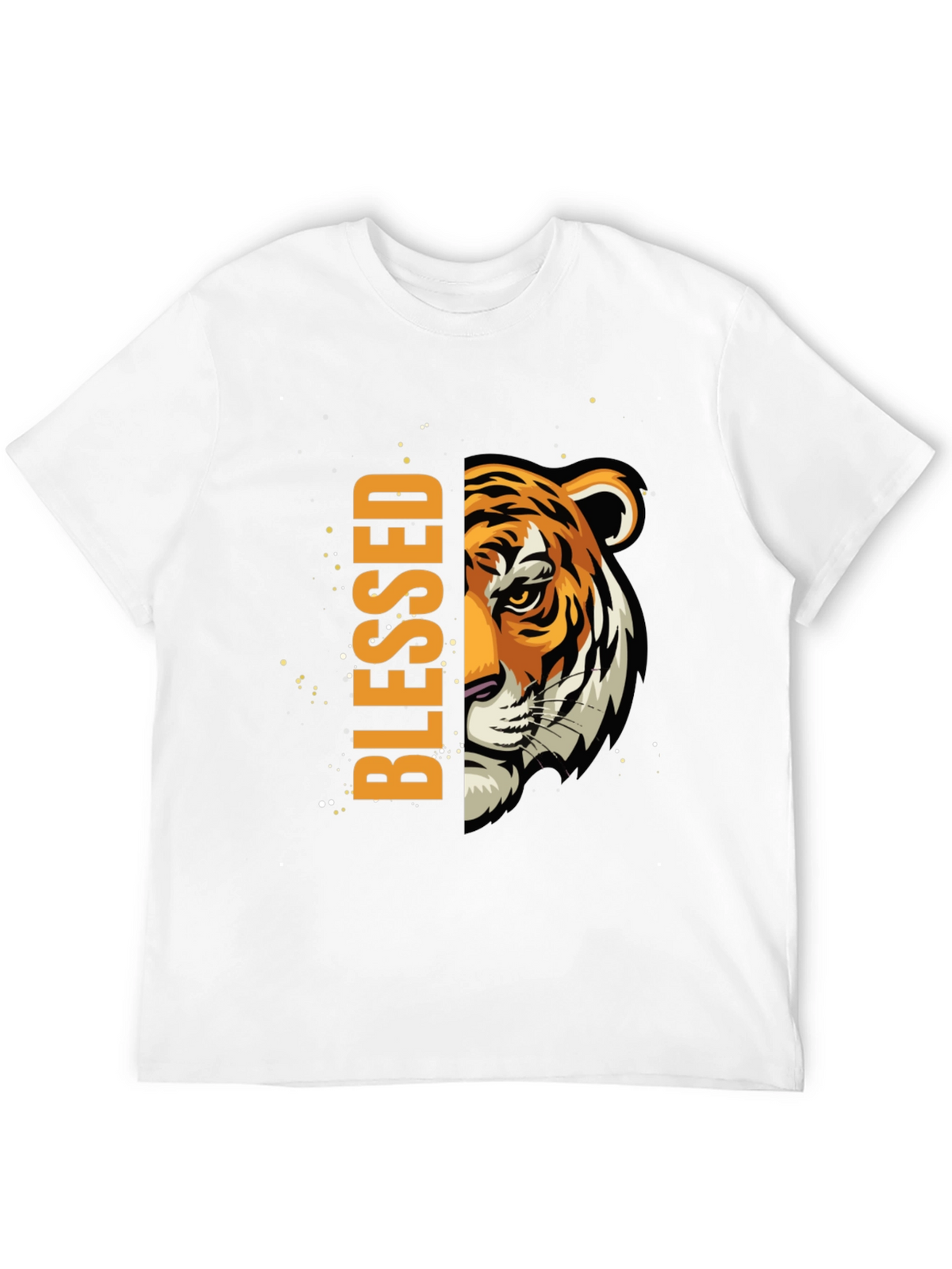 Blessed Tiger Graphic Print Black T-Shirt