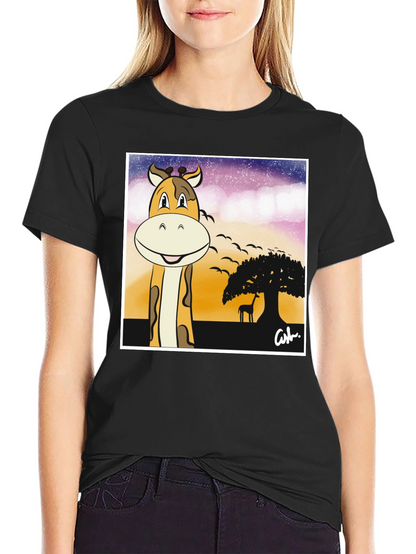 Giraffe Safari T-Shirt - Cartoon Design