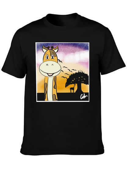 Giraffe Safari T-Shirt - Cartoon Design