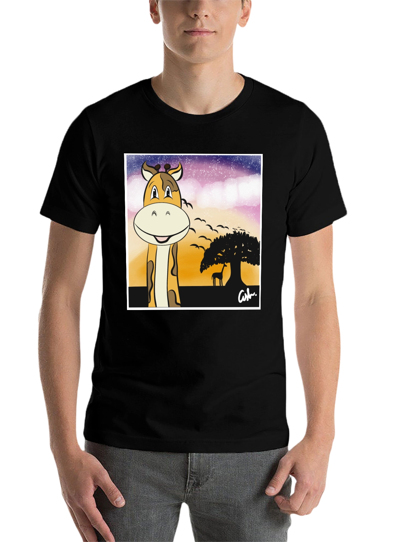 Giraffe Safari T-Shirt - Cartoon Design