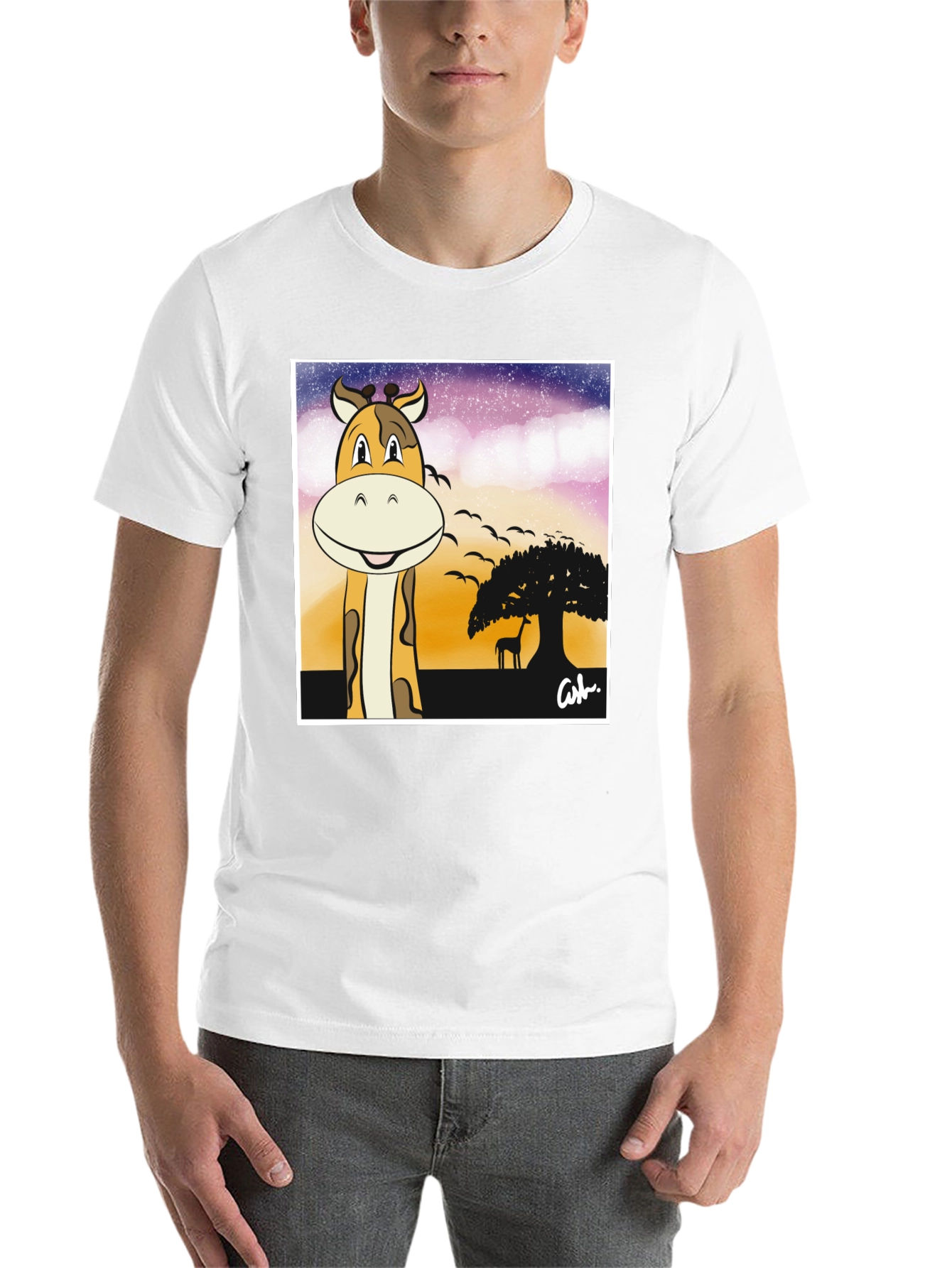 Giraffe Safari T-Shirt - Cartoon Design