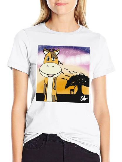 Giraffe Safari T-Shirt - Cartoon Design