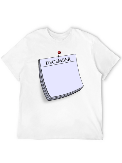 December Calendar T-Shirt - Black Short Sleeve Tee
