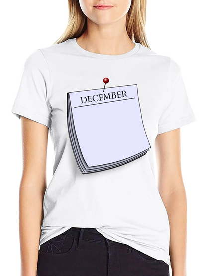 December Calendar T-Shirt - Black Short Sleeve Tee