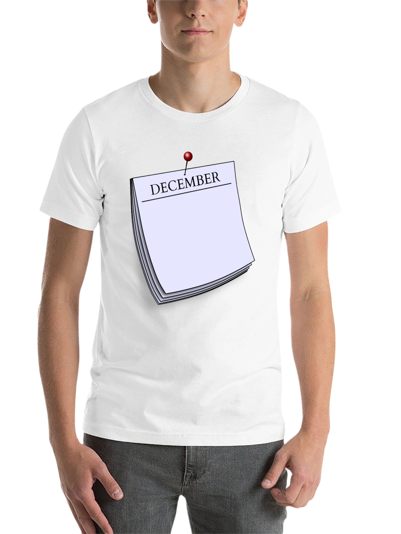 December Calendar T-Shirt - Black Short Sleeve Tee