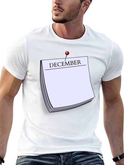 December Calendar T-Shirt - Black Short Sleeve Tee