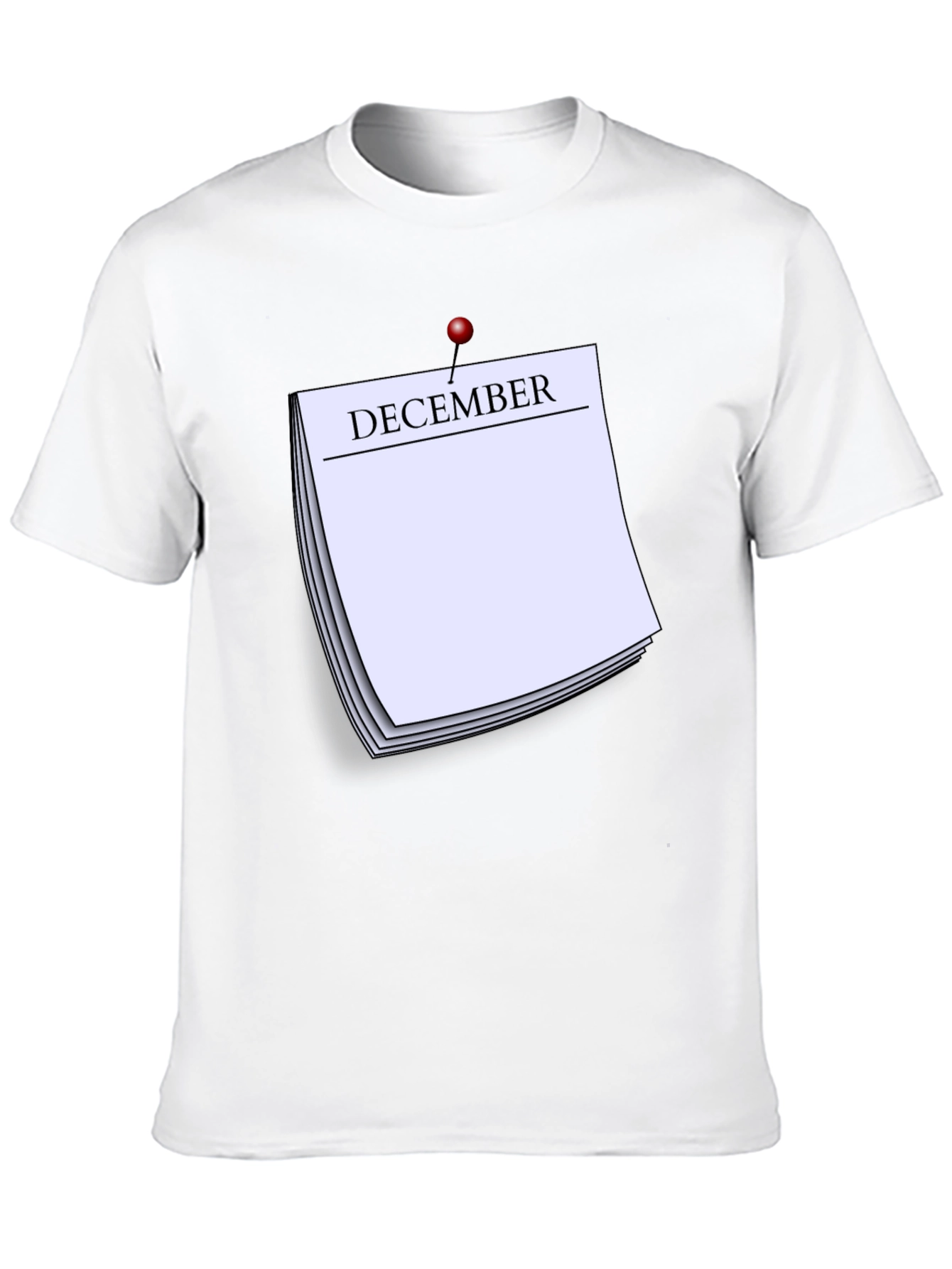 December Calendar T-Shirt - Black Short Sleeve Tee