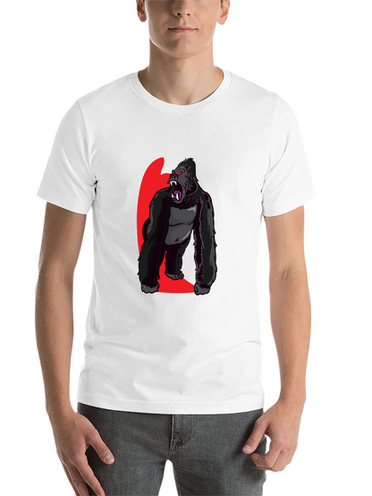 Graphic Gorilla Print Black T-Shirt