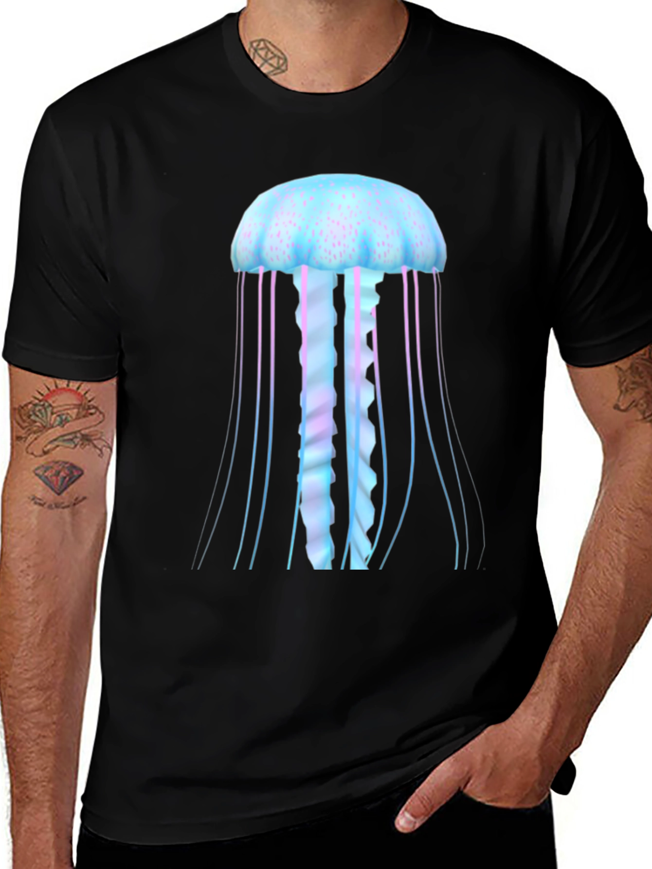 Jellyfish Graphic Tee - Black Cotton Comfort
