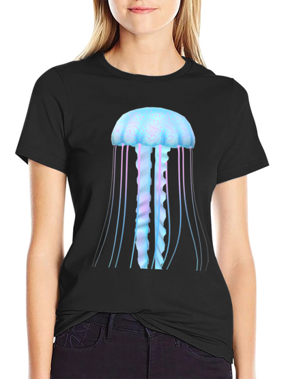 Jellyfish Graphic Tee - Black Cotton Comfort