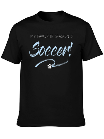 Soccer Season T-Shirt - Black Cotton Tee