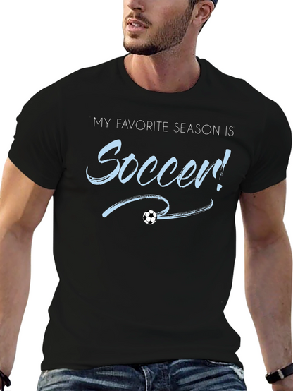 Soccer Season T-Shirt - Black Cotton Tee