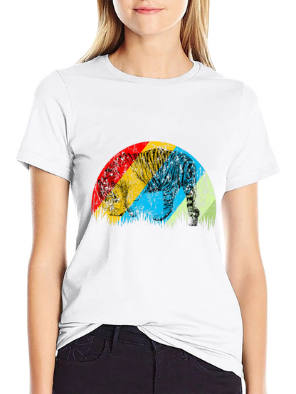 Retro Tiger Graphic Tee - Stylish Mens Black T-Shirt