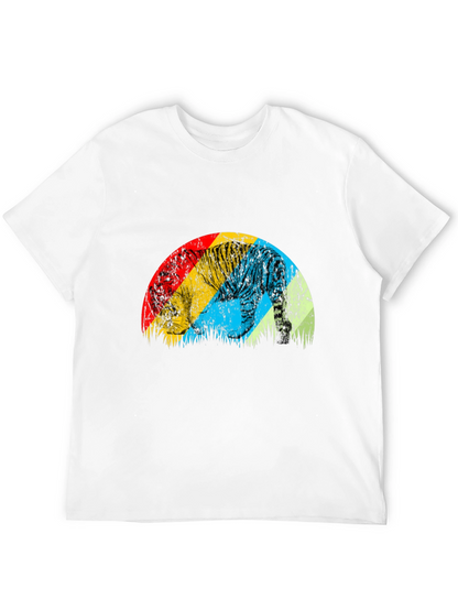 Retro Tiger Graphic Tee - Stylish Mens Black T-Shirt