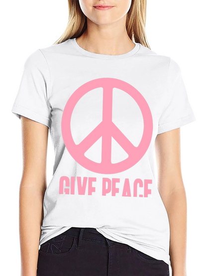 Give Peace Black Graphic T-Shirt