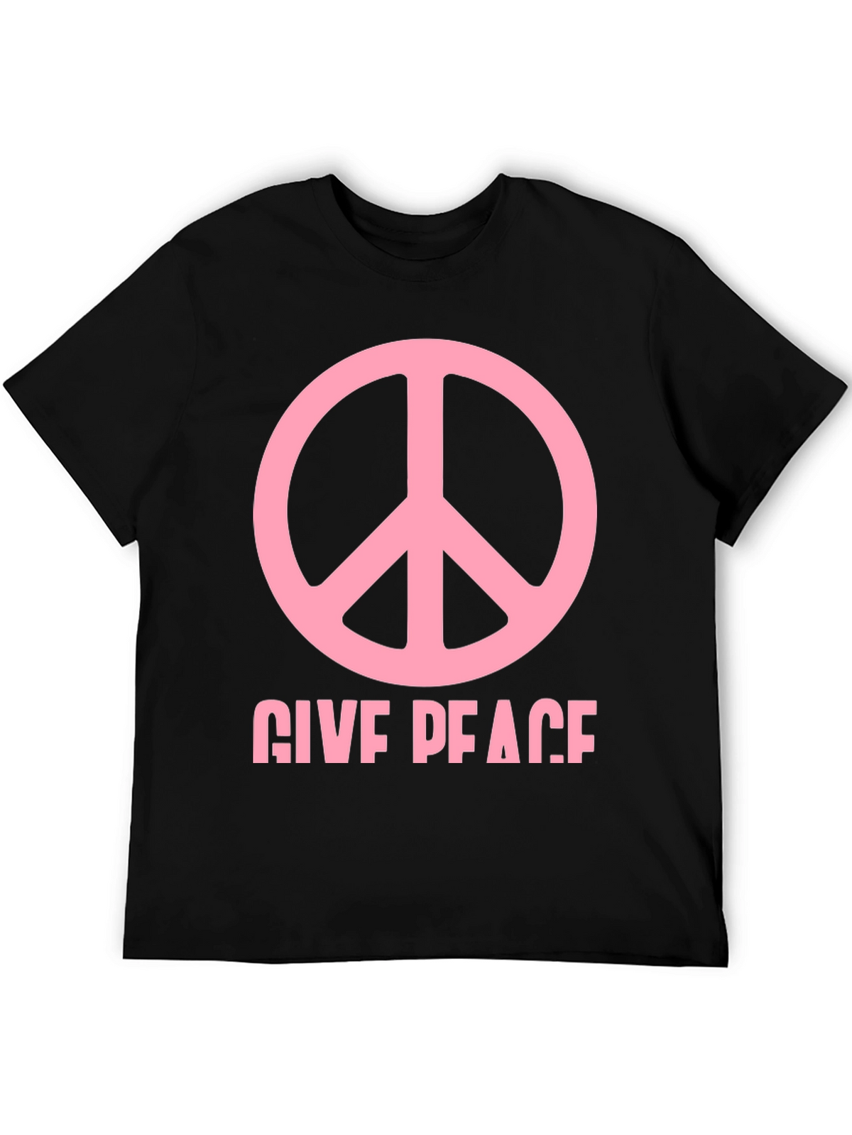 Give Peace Black Graphic T-Shirt