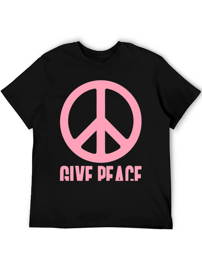 Give Peace Black Graphic T-Shirt