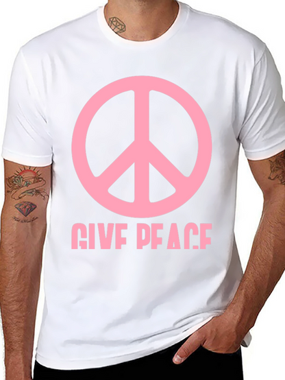 Give Peace Black Graphic T-Shirt