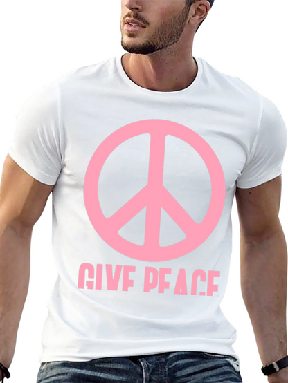 Give Peace Black Graphic T-Shirt