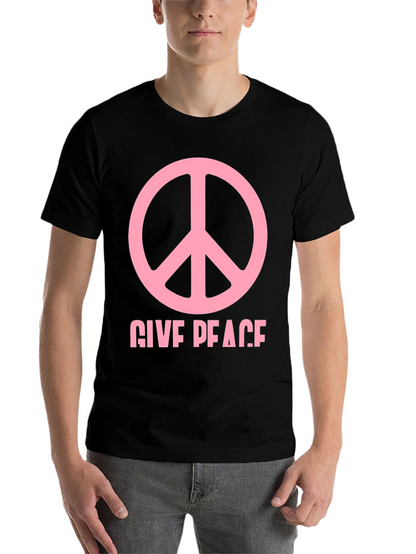Give Peace Black Graphic T-Shirt