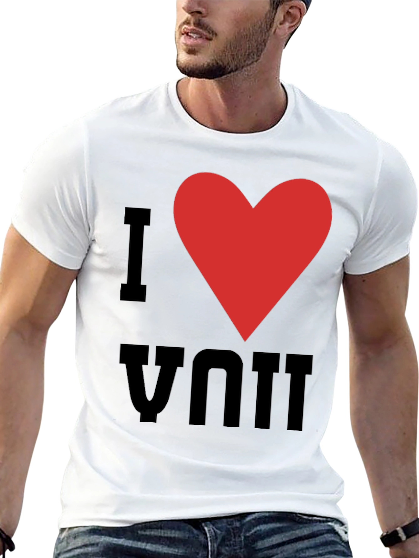 I Heart You Graphic Tee - Black Cotton T-Shirt
