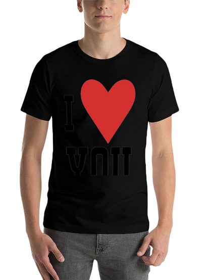 I Heart You Graphic Tee - Black Cotton T-Shirt