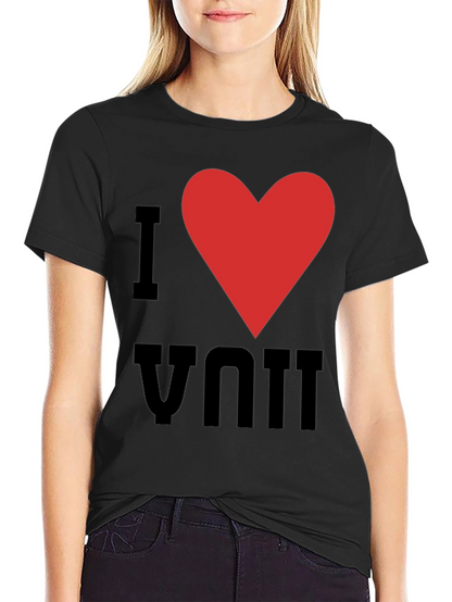 I Heart You Graphic Tee - Black Cotton T-Shirt