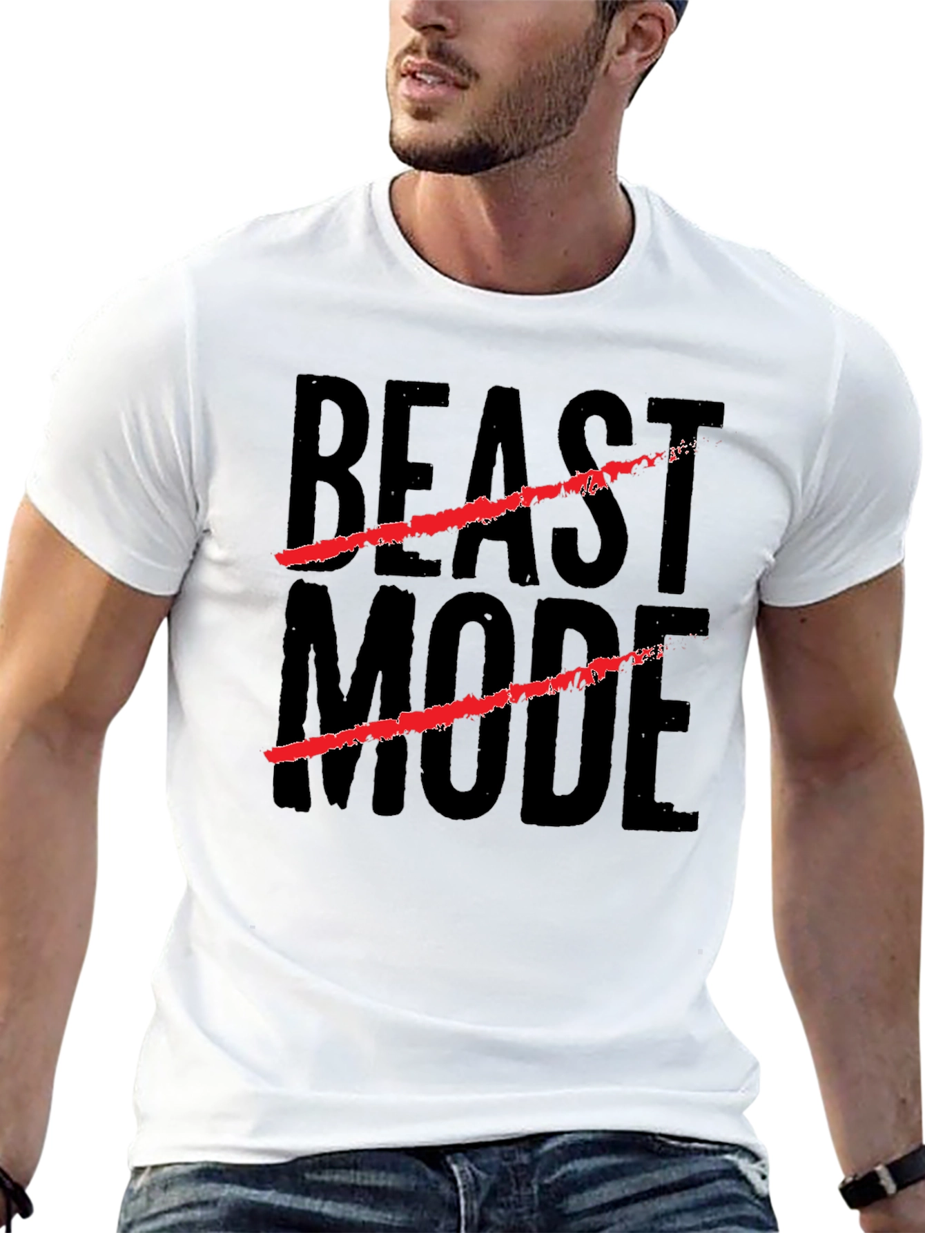 Beast Mode Graphic Print Black T-Shirt