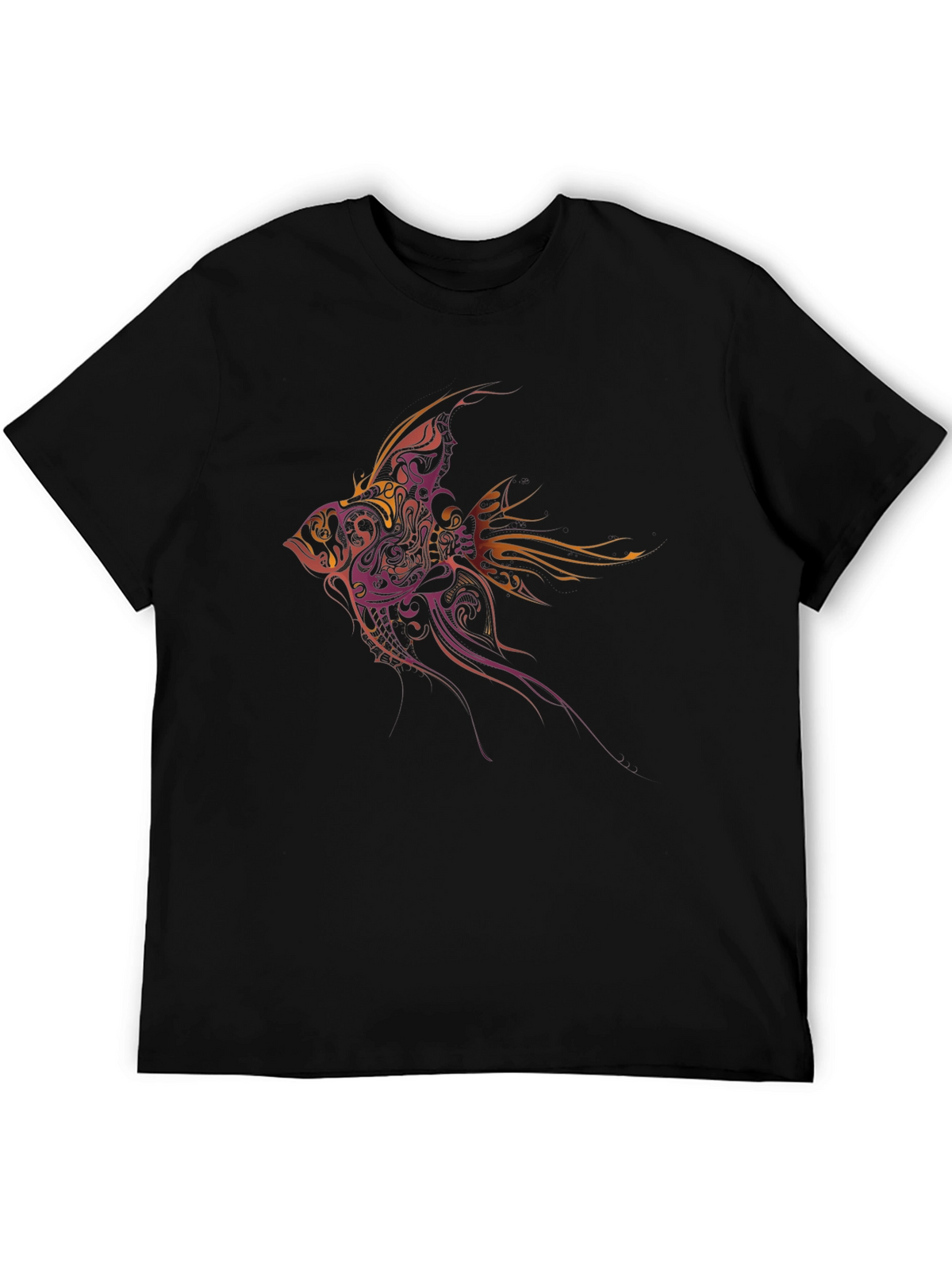Tribal Fish Graphic Tee - Black