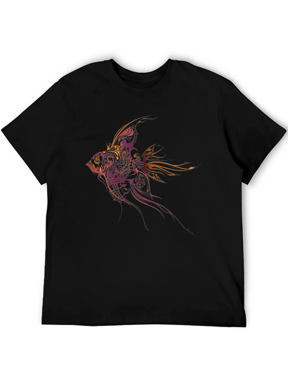 Tribal Fish Graphic Tee - Black
