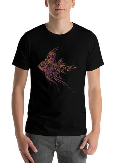 Tribal Fish Graphic Tee - Black