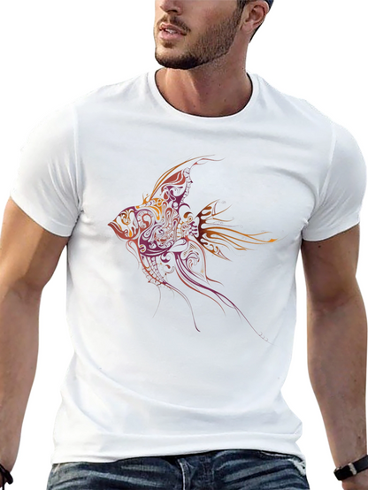 Tribal Fish Graphic Tee - Black