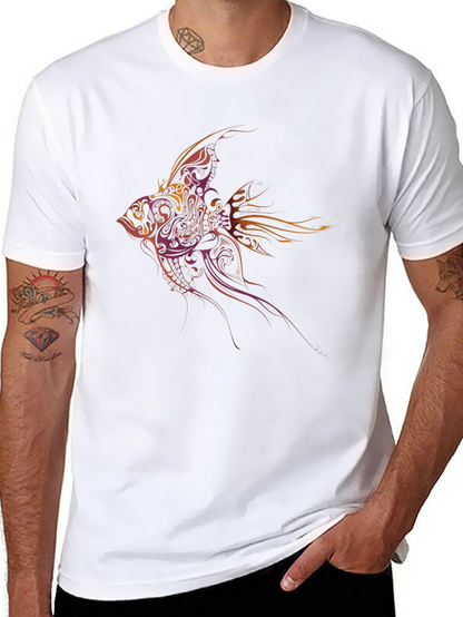 Tribal Fish Graphic Tee - Black