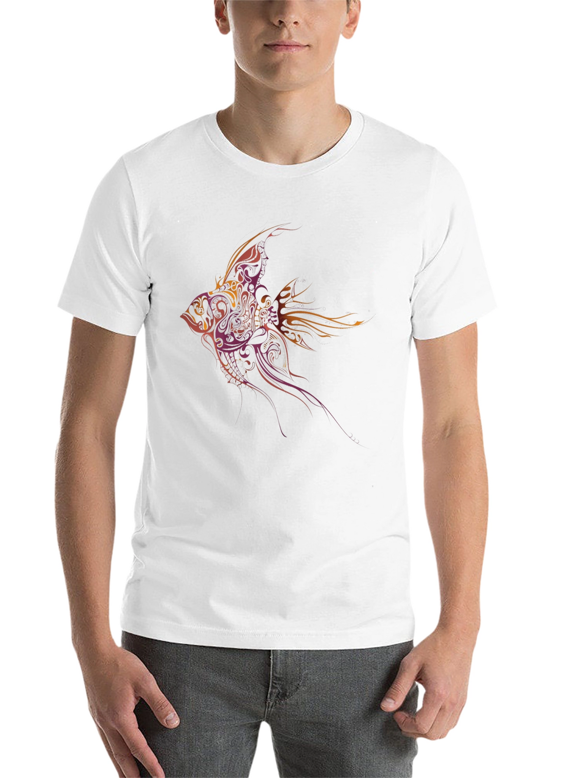 Tribal Fish Graphic Tee - Black