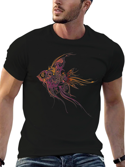 Tribal Fish Graphic Tee - Black
