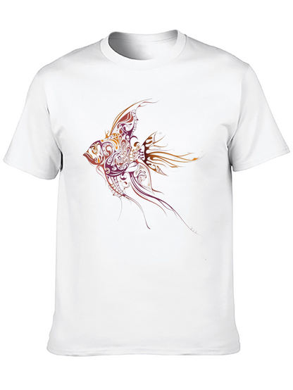Tribal Fish Graphic Tee - Black