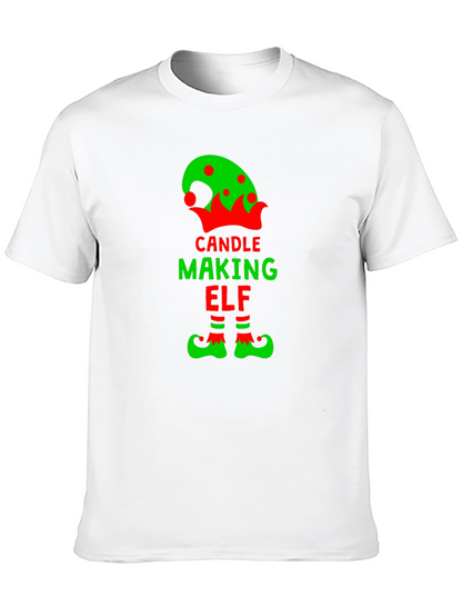 Candle Making Elf T-Shirt - Festive Holiday Apparel