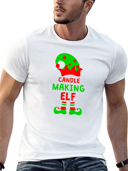Candle Making Elf T-Shirt - Festive Holiday Apparel