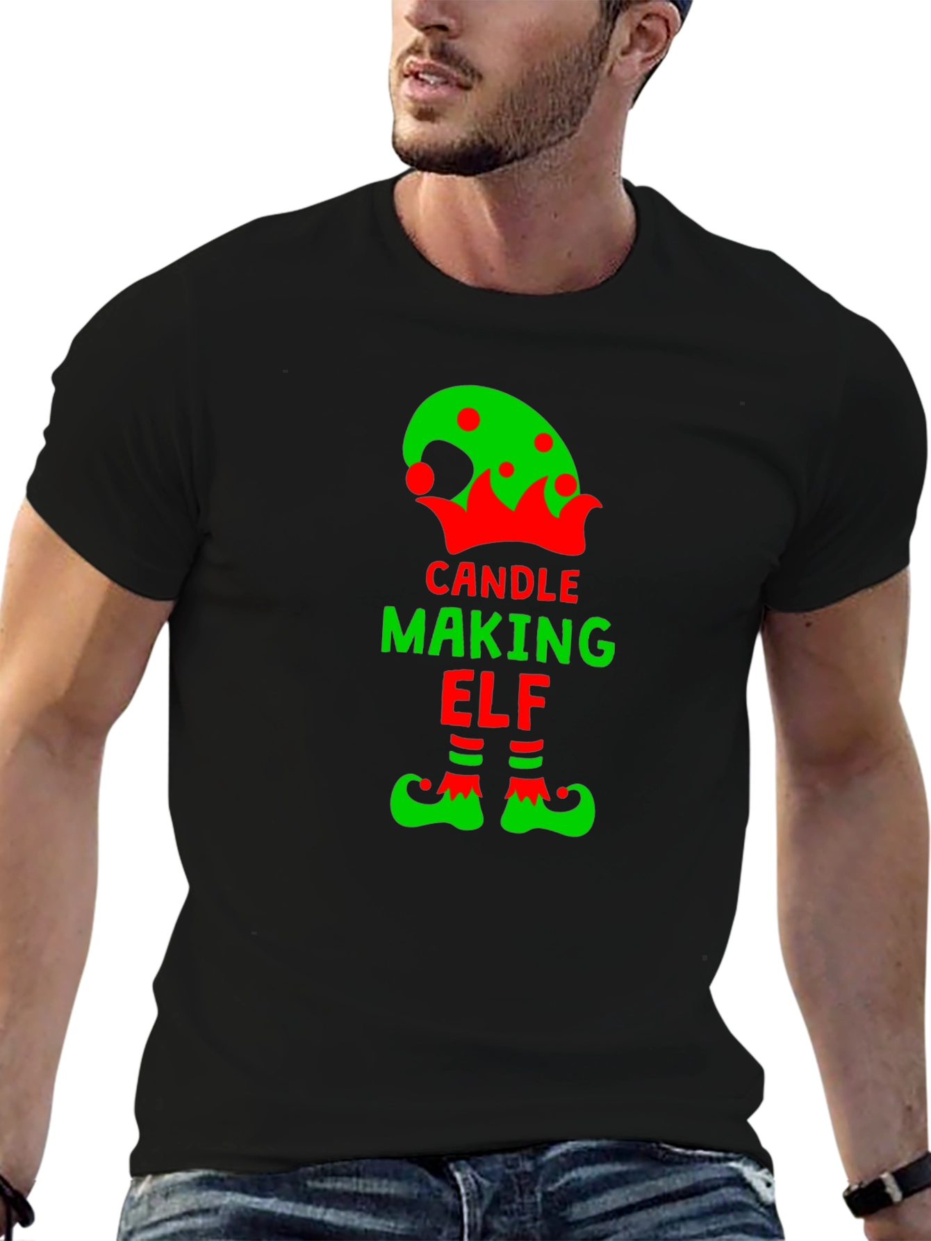 Candle Making Elf T-Shirt - Festive Holiday Apparel