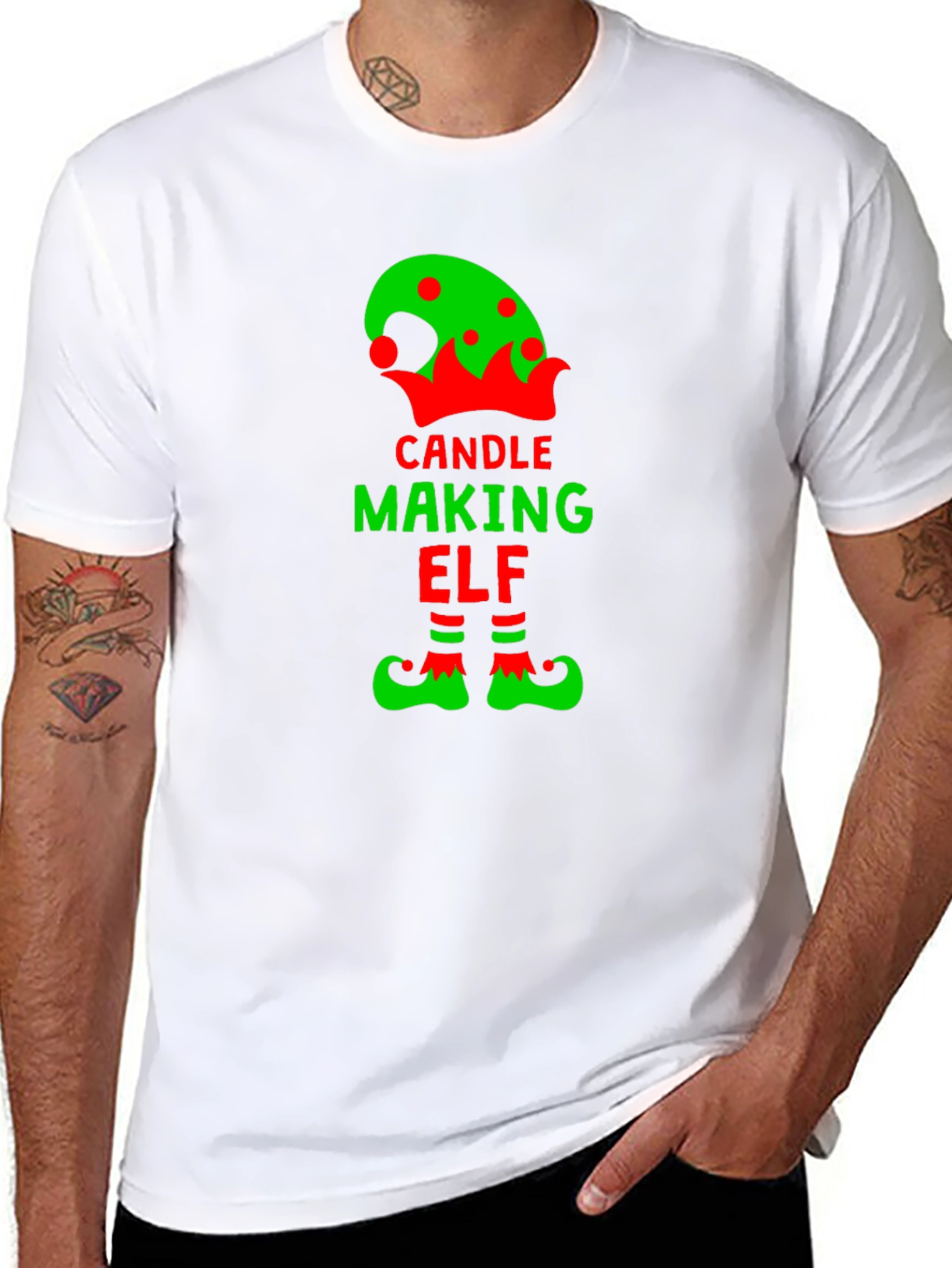 Candle Making Elf T-Shirt - Festive Holiday Apparel