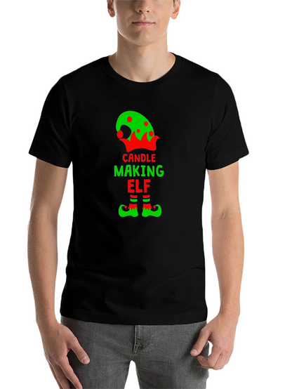 Candle Making Elf T-Shirt - Festive Holiday Apparel