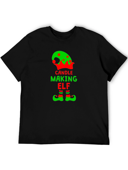 Candle Making Elf T-Shirt - Festive Holiday Apparel