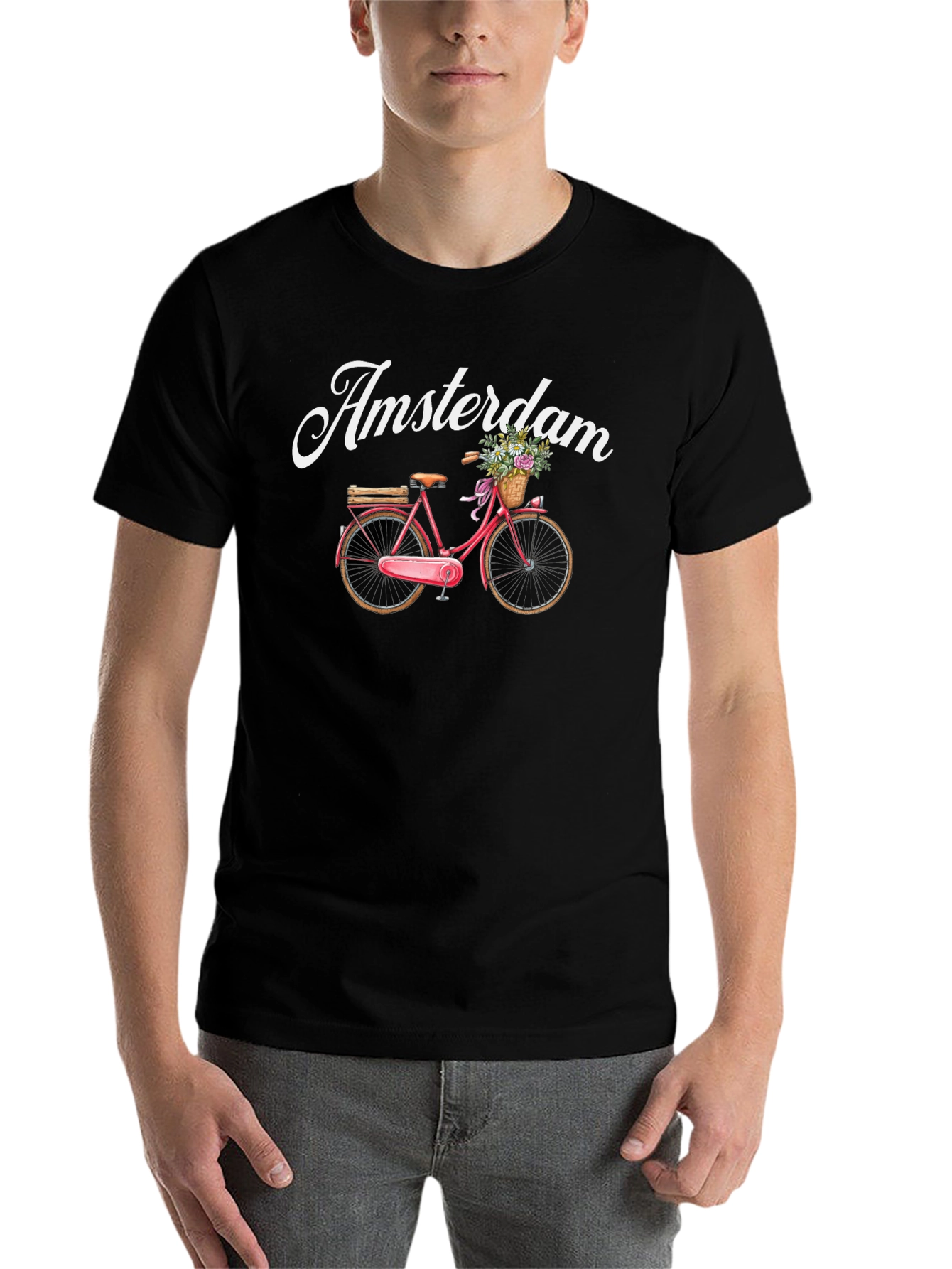 Amsterdam Bicycle Graphic Tee - Black