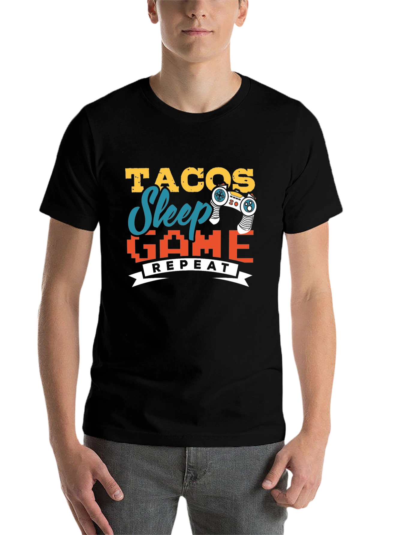 Tacos Sleep Game Repeat Graphic Tee