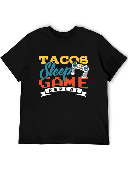 Tacos Sleep Game Repeat Graphic Tee