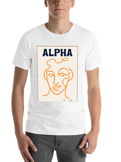 Alpha Abstract Face Graphic Tee - Modern Art T-Shirt