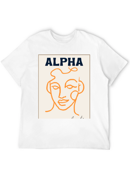 Alpha Abstract Face Graphic Tee - Modern Art T-Shirt