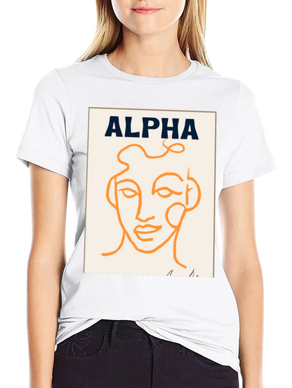 Alpha Abstract Face Graphic Tee - Modern Art T-Shirt