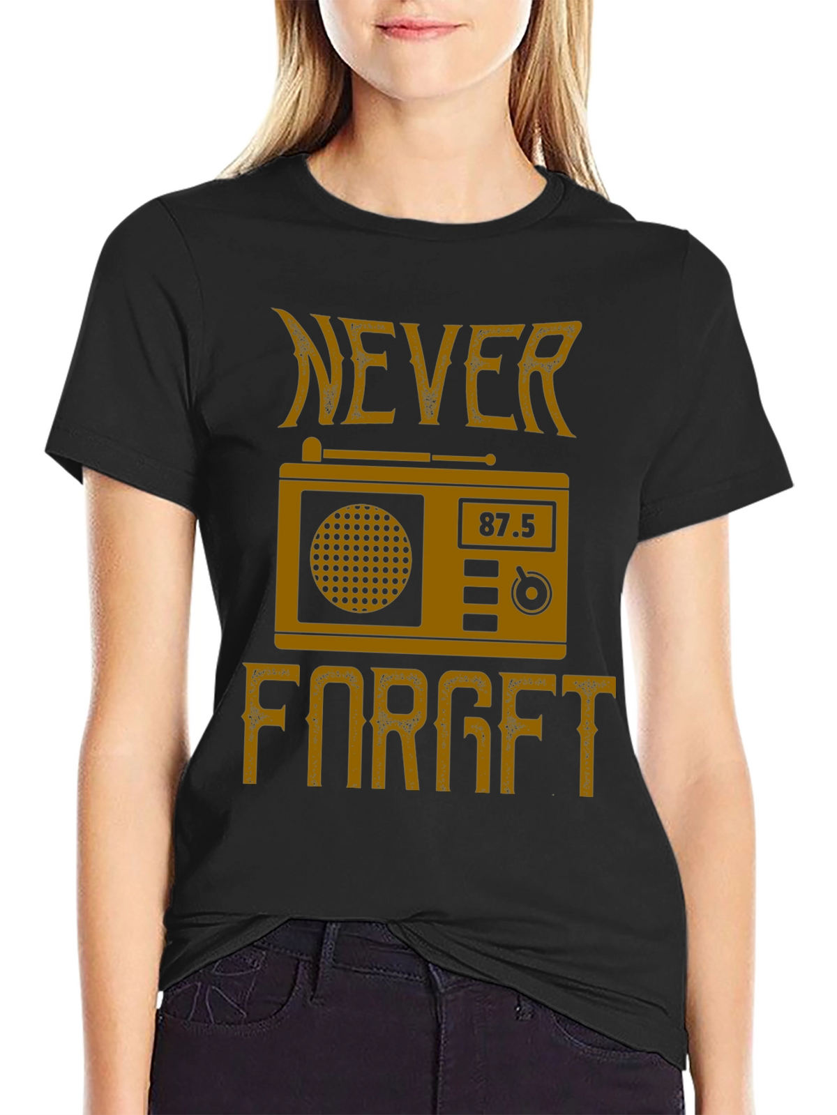 Retro Radio Never Forget Graphic T-Shirt